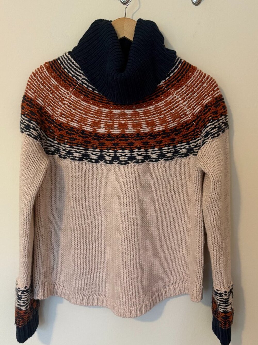 Madewell Brookdale Fair Isle Turtleneck Sweater Alpaca Blend M
